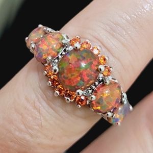 Fire opal ring